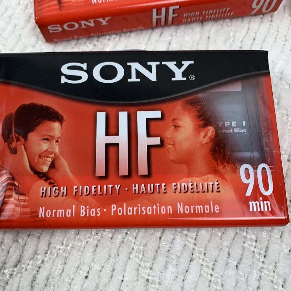 Lot of 4 New Sony Cassette Audio Tapes C-90HFL Blank Unused Sealed 90‎ Minutes